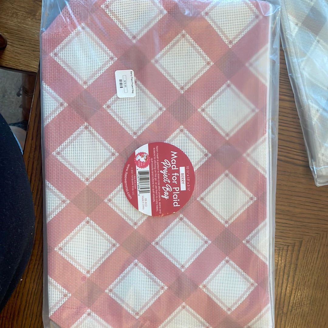 Berry Plaid Project Bag