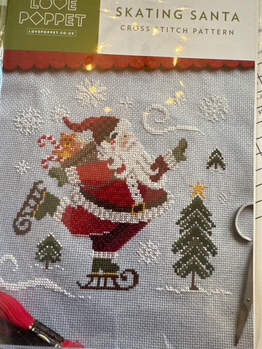Skating Santa - Printed Pattern