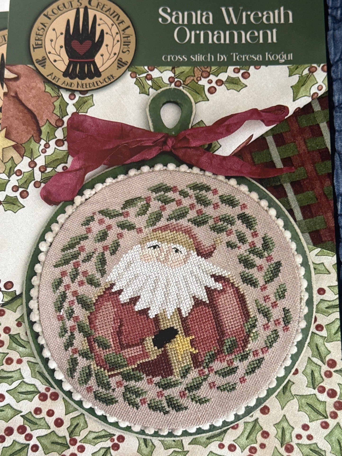 Santa Wreath Ornament