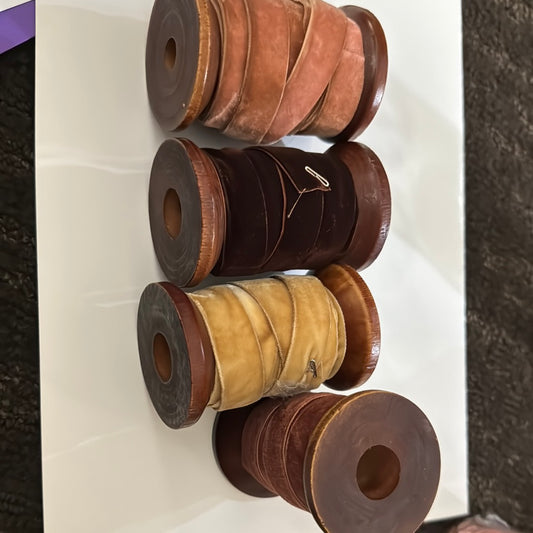 Velvet ribbon in Wood Spools