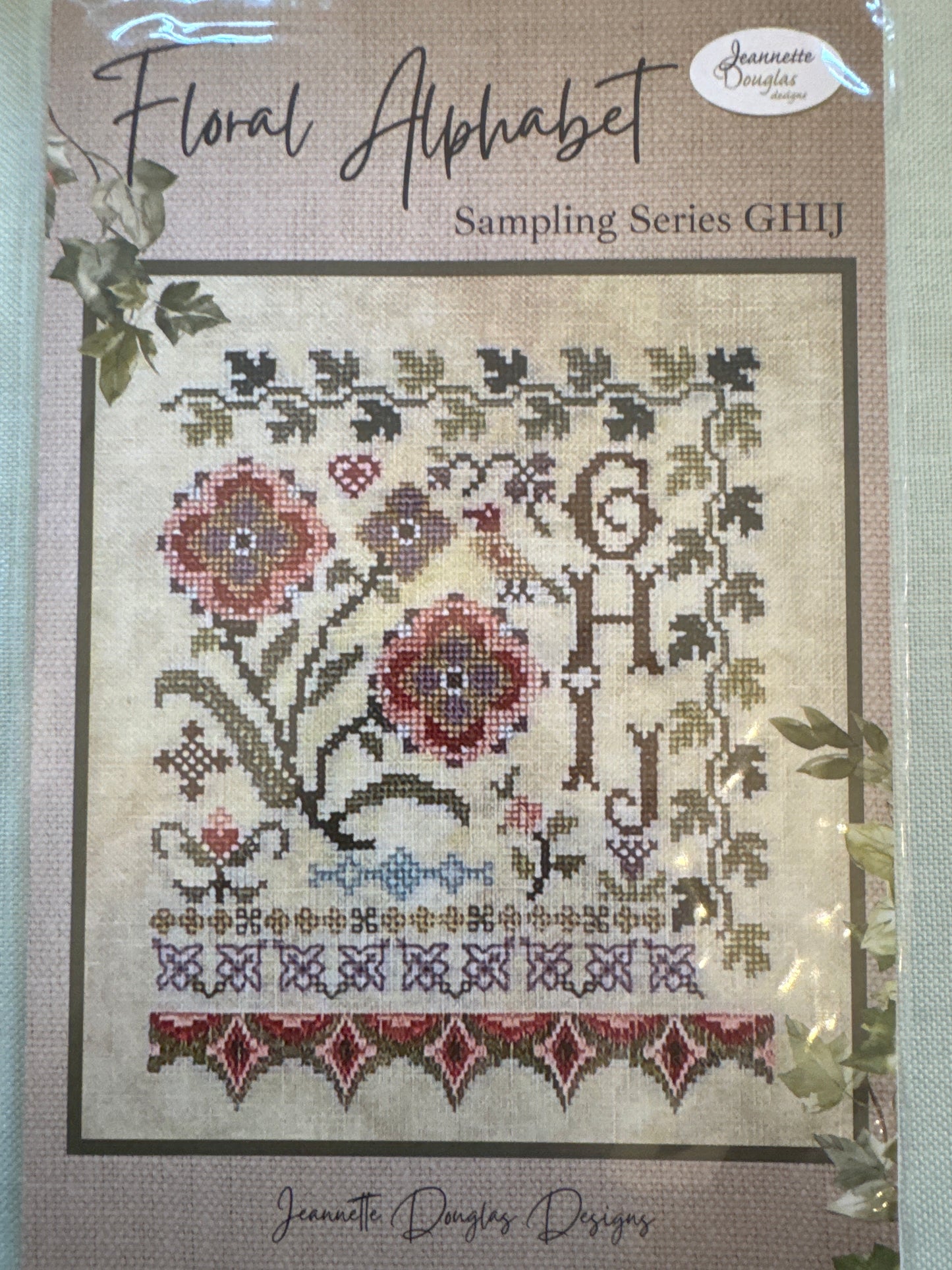 Floral Alphabet Sampling Series GHIJ