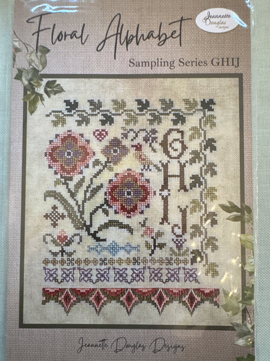 Floral Alphabet Sampling Series GHIJ
