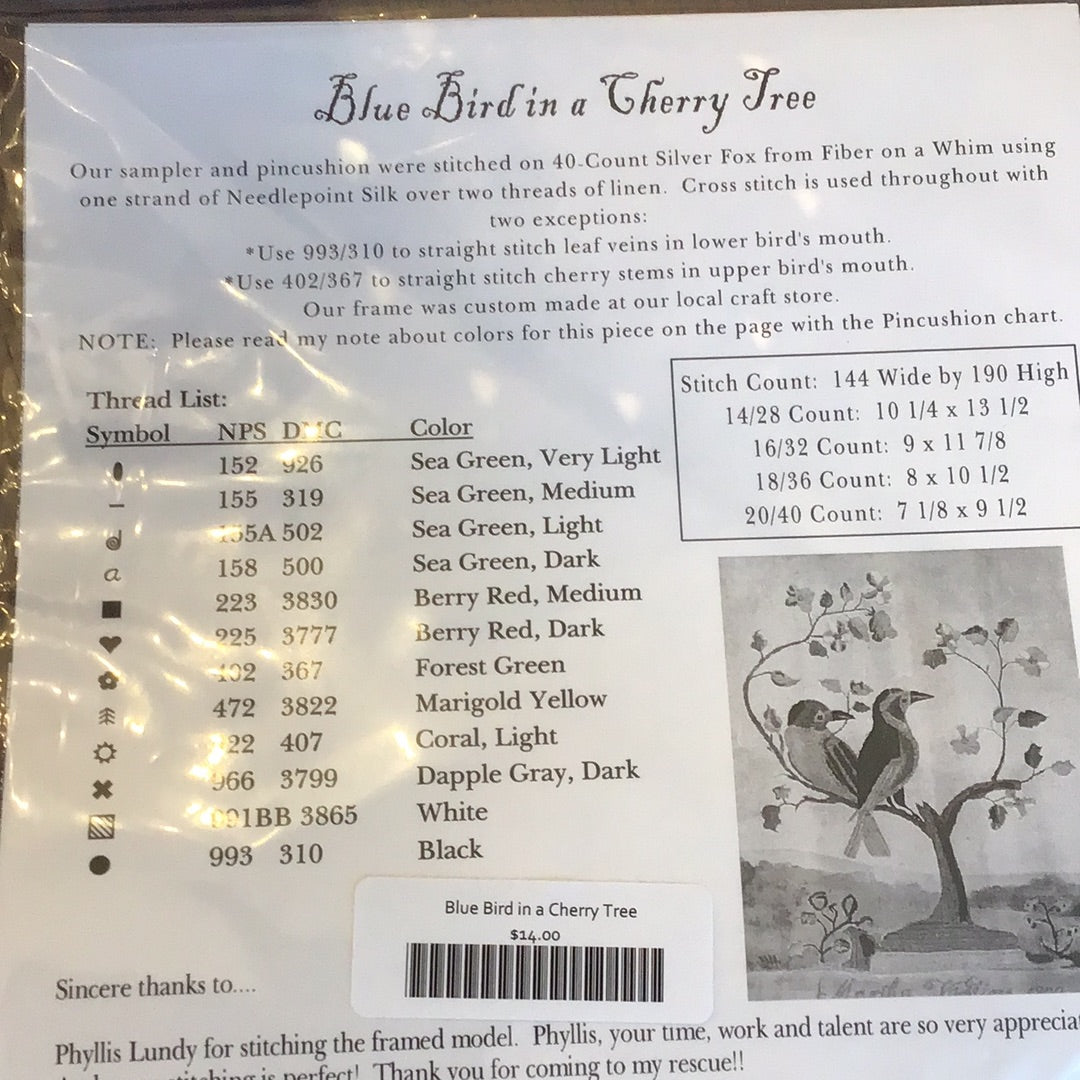 Blue Bird in a Cherry Tree