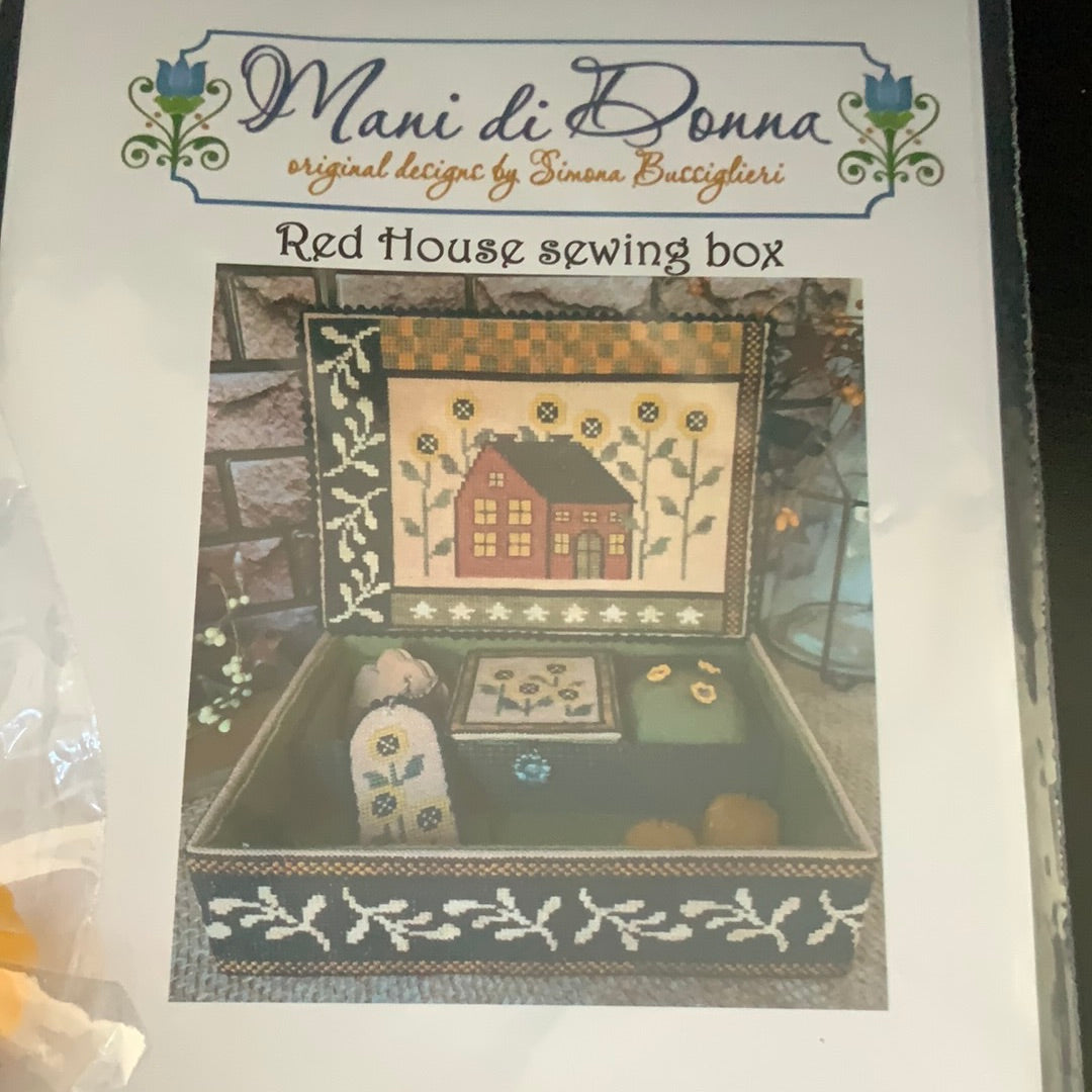 Red House Sewing Box with accessory pack