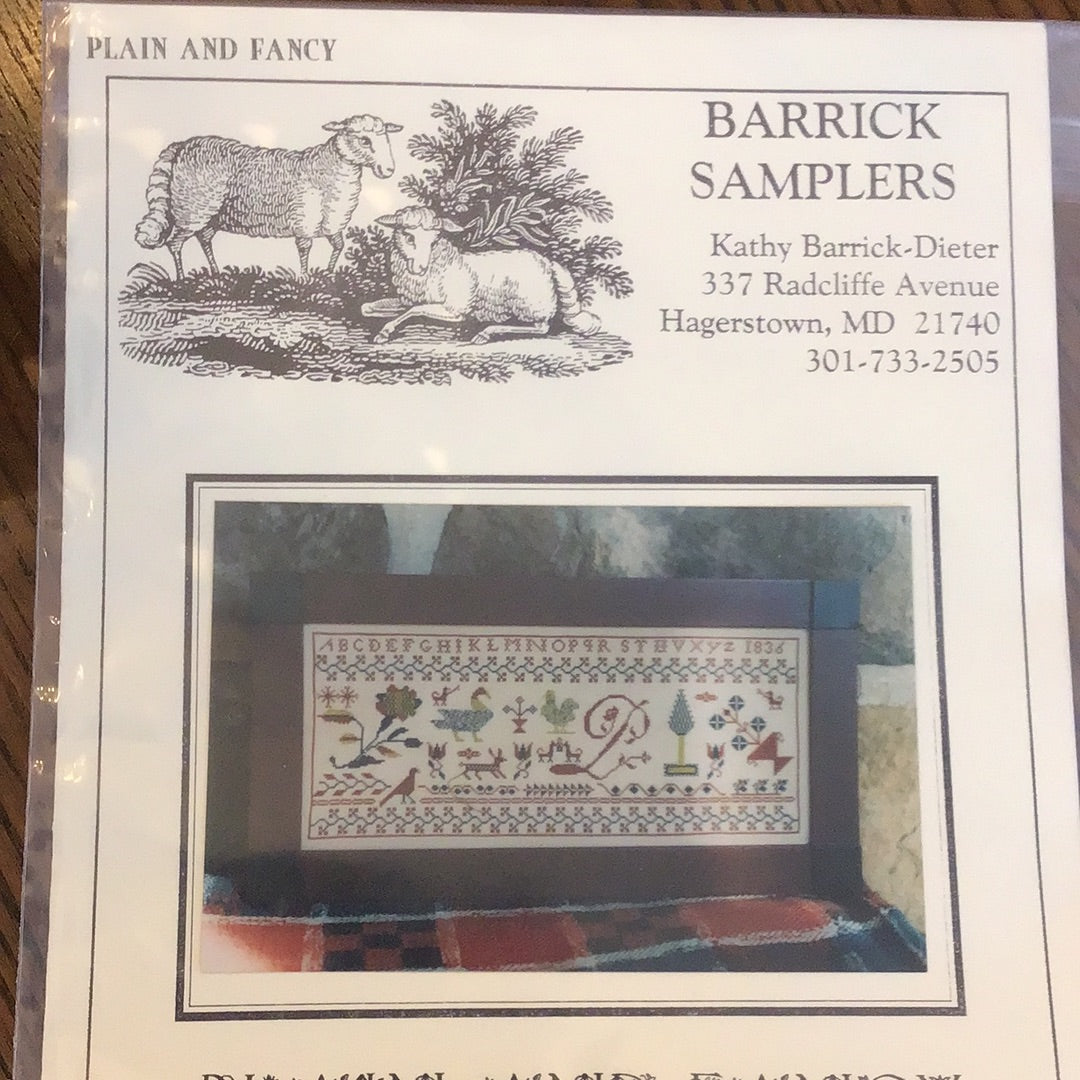 Plain and Fancy Reproduction Sampler