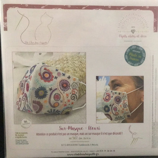 Floral Mask Embroidery Kit