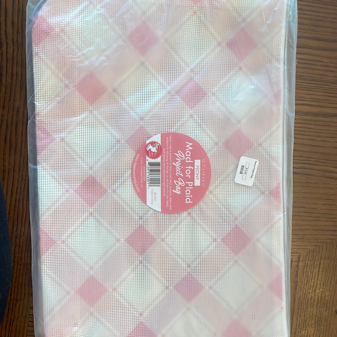 Peony Plaid Project Bag