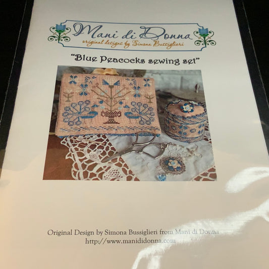 Blue Peacocks Sewing Set